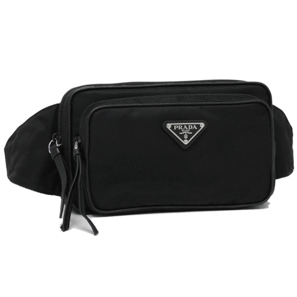 Prada Body Bag Belt Bag Renylon Triangle Logo Black